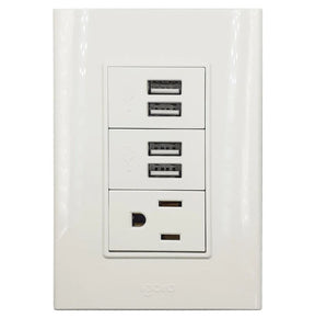 Igoto placa 4 USB + 1 contacto PBUSB4-B