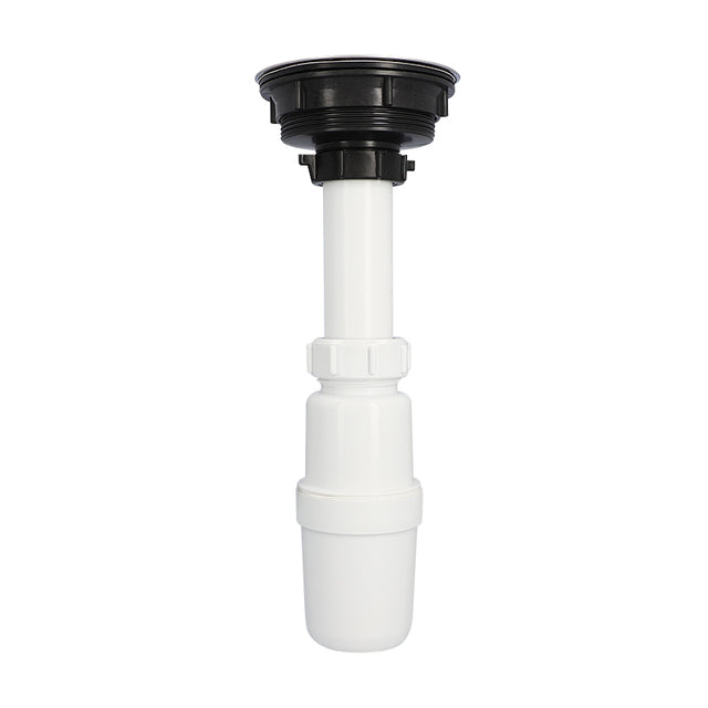 Dica 3730CB cespol plastico flex. con bote grande con contracanasta clasica para fregadero blanco