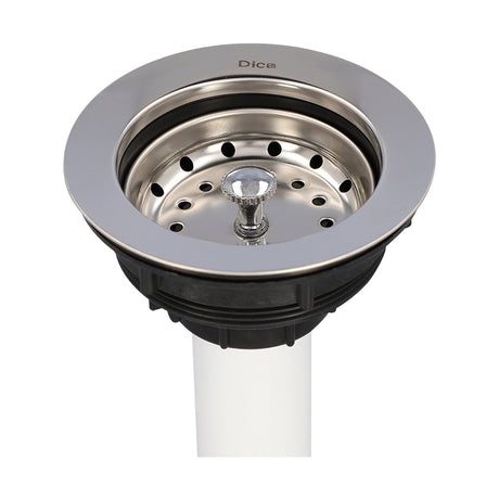 Dica 3730CB cespol plastico flex. con bote grande con contracanasta clasica para fregadero blanco - imagen 3