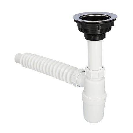Dica 3730CB cespol plastico flex. con bote grande con contracanasta clasica para fregadero blanco - imagen 5