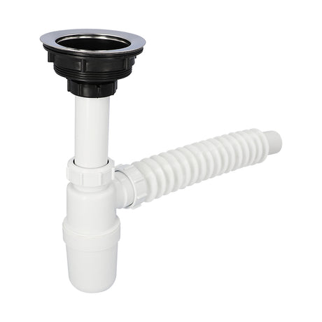Dica 3730CB cespol plastico flex. con bote grande con contracanasta clasica para fregadero blanco - imagen 9
