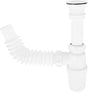 Dica 3732CP cespol plastico flex. con bote grande con contracanasta plastica para fregadero blanco