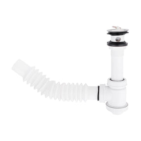 Dica 3701CC cespol plastico flex. con bote chico con cubierta metalica para lavabo