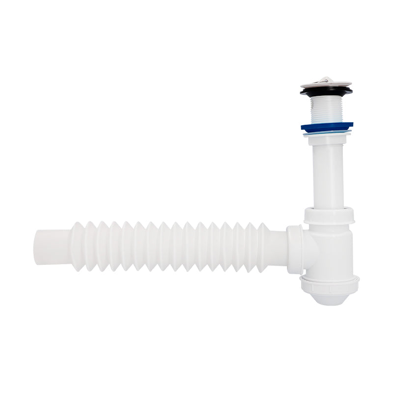 Dica 3701CB cespol plastico flex. con bote chico con cubierta plastica para lavabo blanco - imagen 3