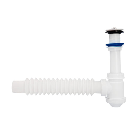 Dica 3701CB cespol plastico flex. con bote chico con cubierta plastica para lavabo blanco - imagen 3