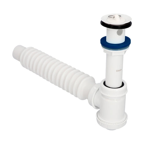 Dica 3701CB cespol plastico flex. con bote chico con cubierta plastica para lavabo blanco - imagen 6