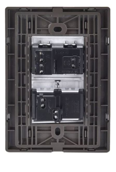 Igoto placa armada inox con 1 apag sencillo y 1 contacto de 1.5 mã“dulos plata - imagen 2