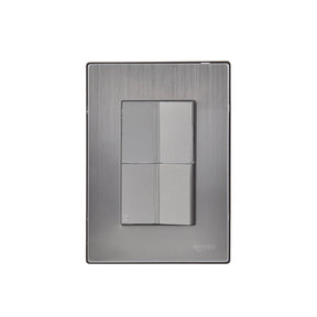 Igoto placa armada inox con 1 apagador sencillo y 1 apagador escalera de 1.5 mã“dulos plata