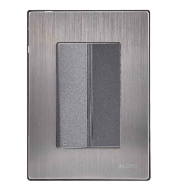 Igoto placa armada inox con 1 apagador escalera de 3 mã“dulos oxford