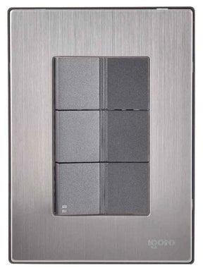 Igoto placa armada inox con 2 apagadores sencillos de 1.5 mã“dulos oxford