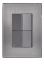 Igoto placa armada inox con 1 apagador sencillo y 1 apagador escalera de 1.5 mã“dulos oxford