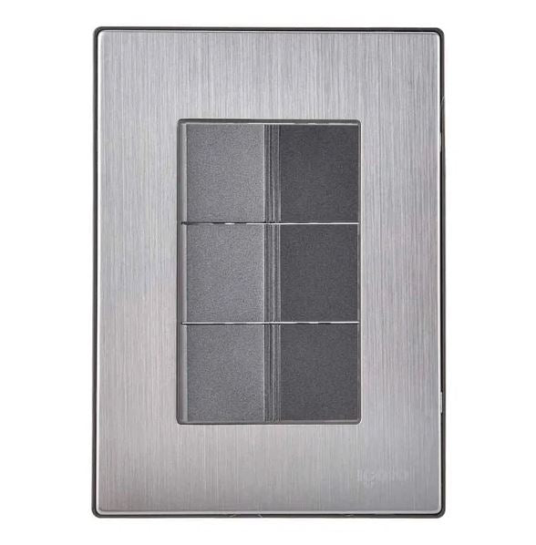 Igoto placa armada inox con 3 apagadores sencillos de 1 mã“dulo oxford