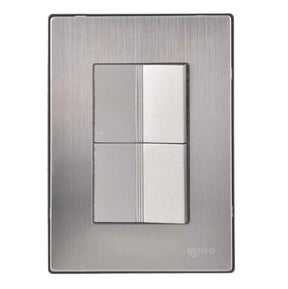 Igoto placa armada inox con 2 apagadores escalera de 1.5 mã“dulos oxford