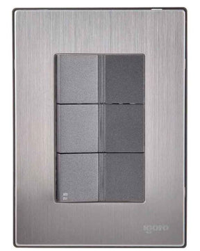 Igoto placa armada inox con 2 apagador sencillo y 1 apagadores escalera de 1 mã“dulo oxford