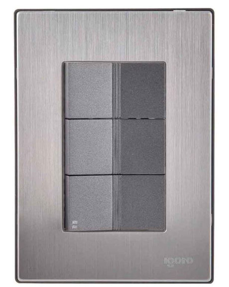 Igoto placa armada inox con 2 apagador sencillo y 1 apagadores escalera de 1 mã“dulo oxford