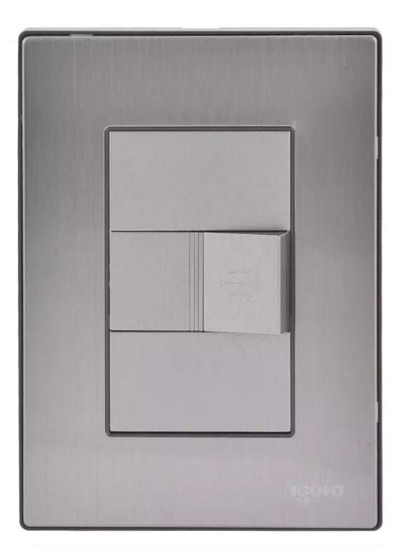 Igoto placa armada inox con 1 boton timbre oxford