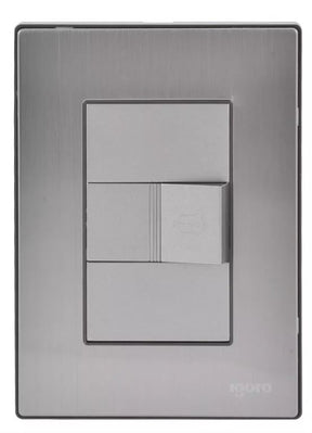 Igoto placa armada inox con 1 boton timbre oxford