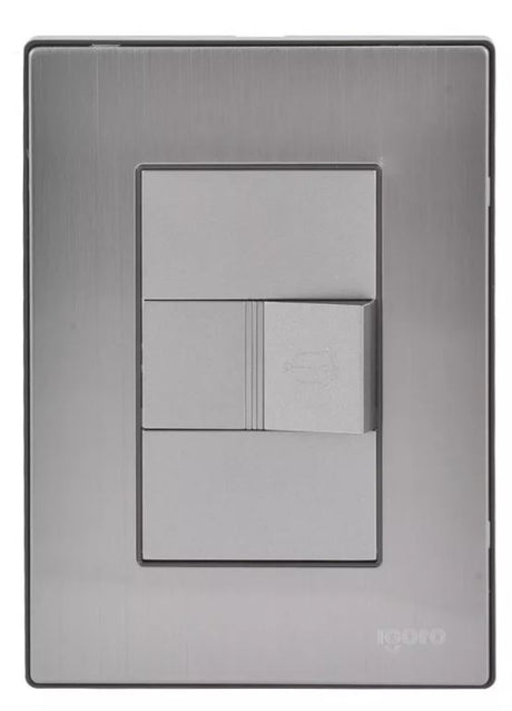 Igoto placa armada inox con 1 boton timbre oxford