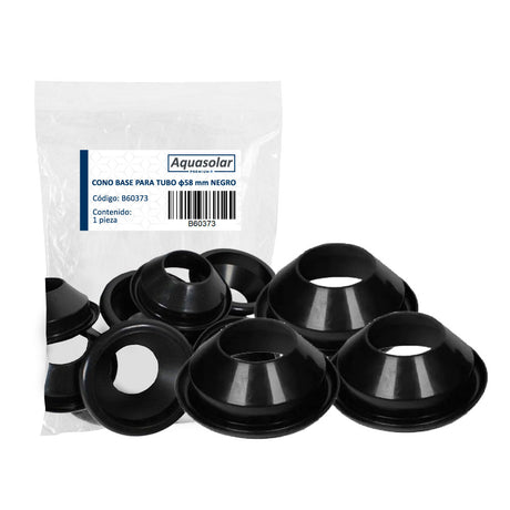 Aquasolar cono base para tubo de calentador solar negro, 58 mm 1pz