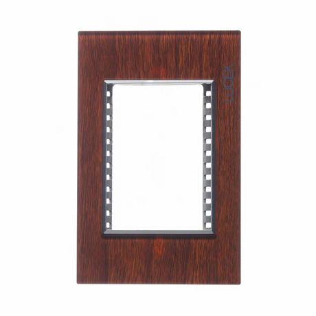 Lucek colors madera nogal placa metalica de 3 modulos
