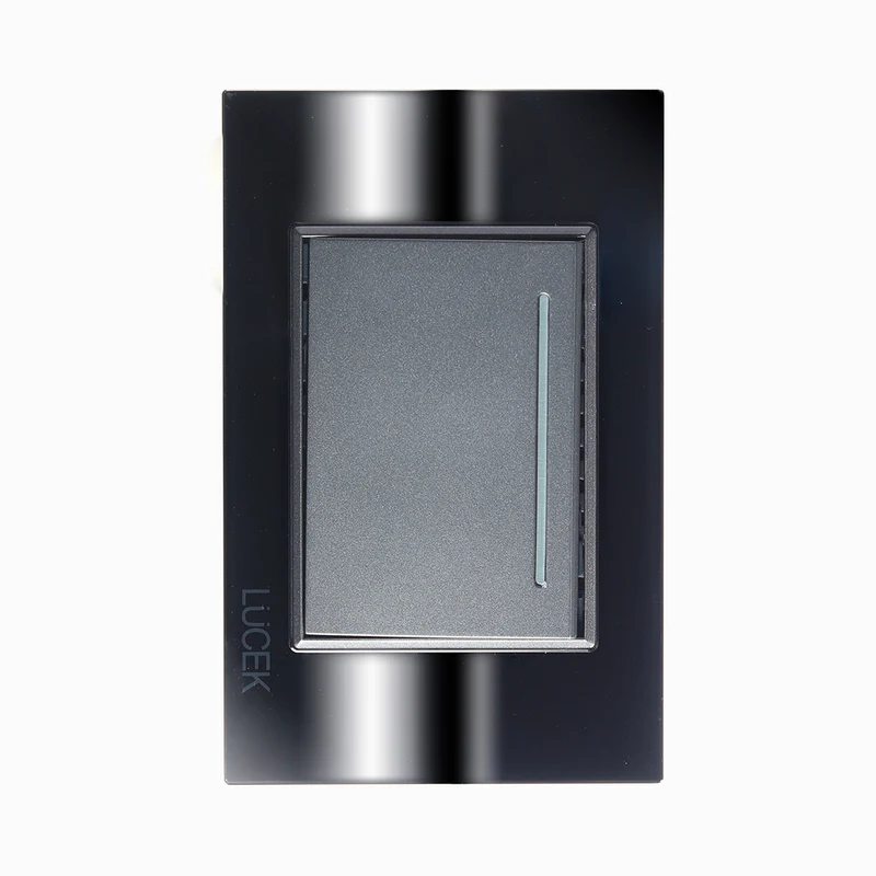 Lucek cristal espejo negro placa 1 interruptor de 3 mod
