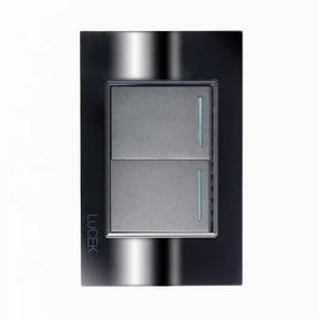 Lucek cristal espejo negro 2 interruptores sencillos de 1.5 mod