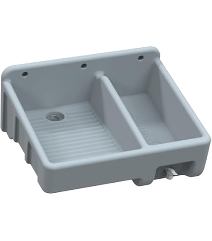 Fleximatic 2028 lavadero de polietileno conâ piletaâ â gris