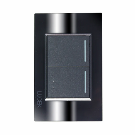 Lucek cristal espejo negro 1 interruptor sencillo y 1 de escalera de 1.5 mod