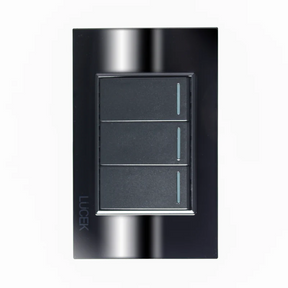 Lucek cristal espejo negro 2 interruptores sencillos y 1 de escalera de 1 mod