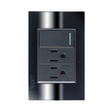 Lucek cristal espejo negro 1 interruptor sencillo y 2 contactos de 1 mod