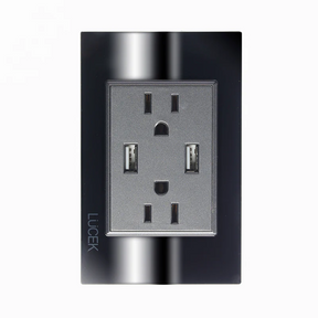 Lucek cristal espejo negro 2 contactos y 2 entradas de USB