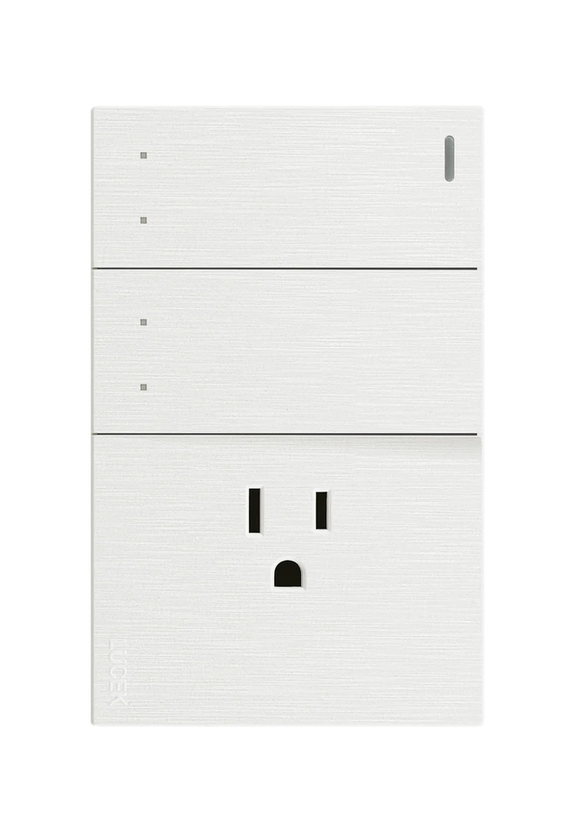 Lucek flat blanco -BF13-B- 2 interruptores, escalera y 1 contacto, 1 m
