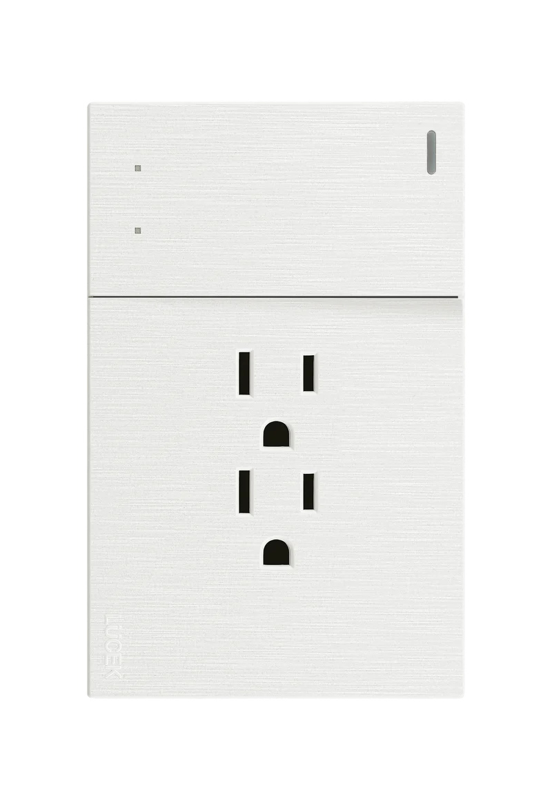 Lucek flat blanco -BF14-B- 1 interruptor, escalera y 2 contactos, 1 mflat