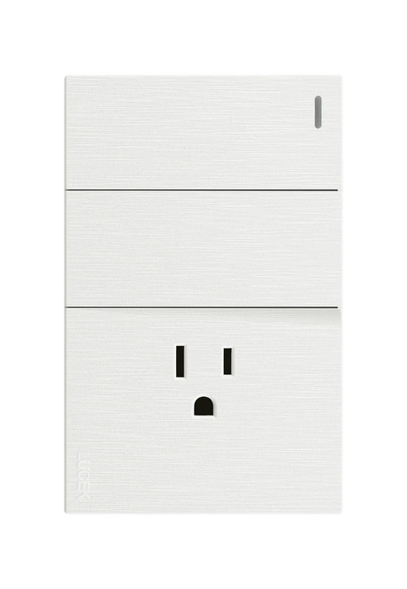 Lucek flat blanco -BF19-B- 2 interruptores sencillos y 1 contacto, 1 m