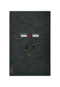 Lucek flat negro -BF05-N- 1 contacto y 2 entradas, USB