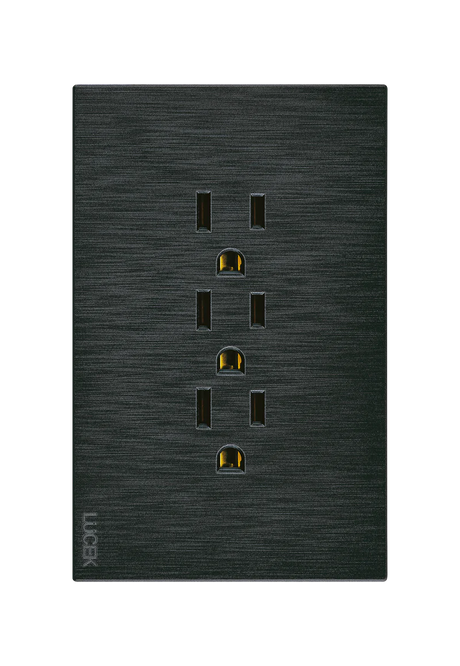 Lucek flat negro -BF08-N- 3 contactos, 1 m