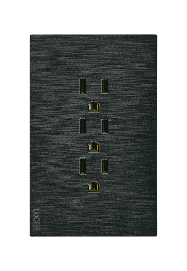 Lucek flat negro -BF08-N- 3 contactos, 1 m