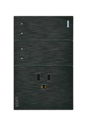 Lucek flat negro -BF13-N- 2 interruptores, escalera y 1 contacto, 1 m