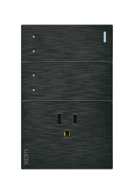 Lucek flat negro -BF13-N- 2 interruptores, escalera y 1 contacto, 1 m