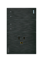 Lucek flat negro -BF13-N- 2 interruptores, escalera y 1 contacto, 1 m