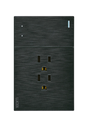Lucek flat negro -BF14-N- 1 interruptor, escalera y 2 contactos, 1 mflat