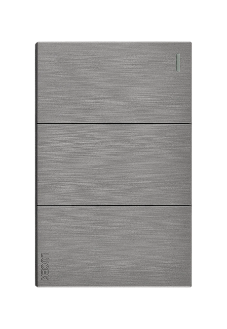 Lucek flat plata -BF03-P- 3 interruptores sencillos, 1 m