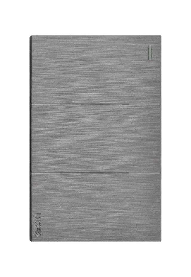 Lucek flat plata -BF03-P- 3 interruptores sencillos, 1 m