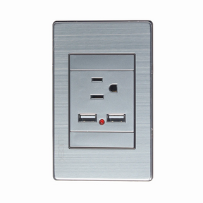 Lucek flat plata -BF05-P- 1 contacto y 2 entradas, USB