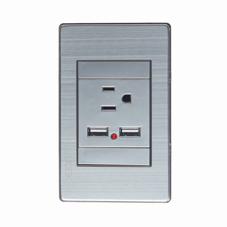 Lucek flat plata -BF05-P- 1 contacto y 2 entradas, USB