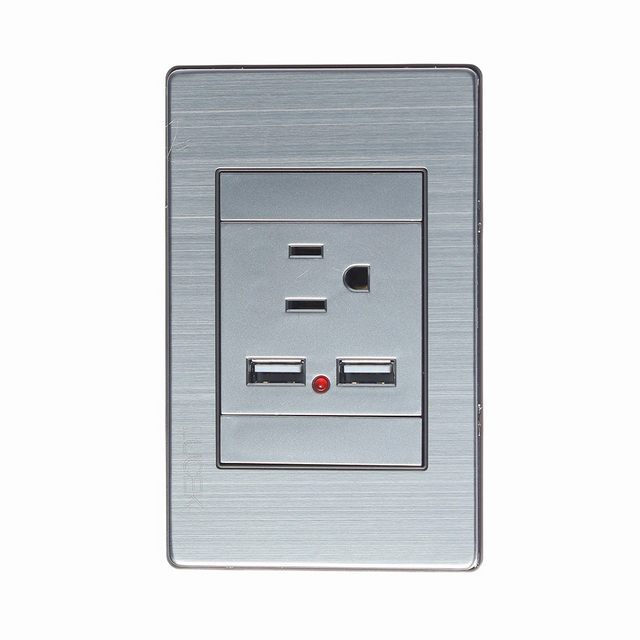 Lucek flat plata -BF05-P- 1 contacto y 2 entradas, USB