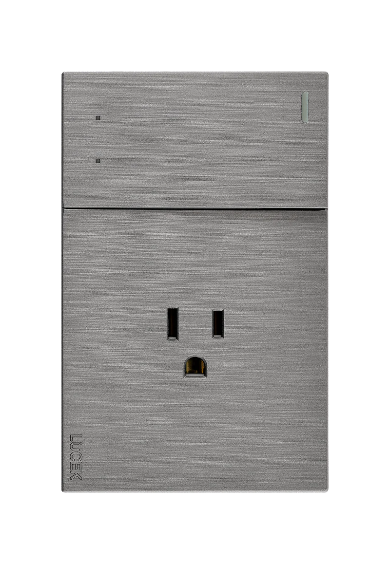 Lucek flat plata -BF07/3-P- 1 interruptor, escalera y 1 contacto, 1.5 m