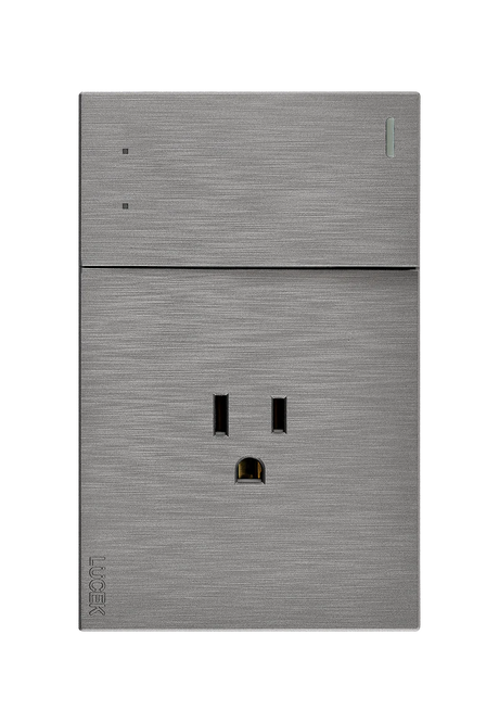 Lucek flat plata -BF07/3-P- 1 interruptor, escalera y 1 contacto, 1.5 m