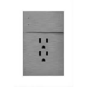 Lucek flat plata -BF14-P- 1 interruptor, escalera y 2 contactos, 1 mflat