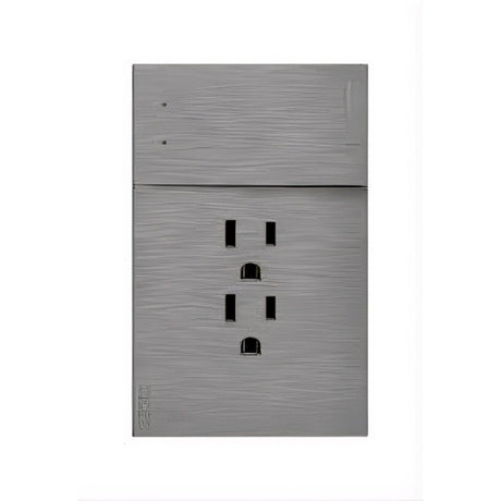 Lucek flat plata -BF14-P- 1 interruptor, escalera y 2 contactos, 1 mflat